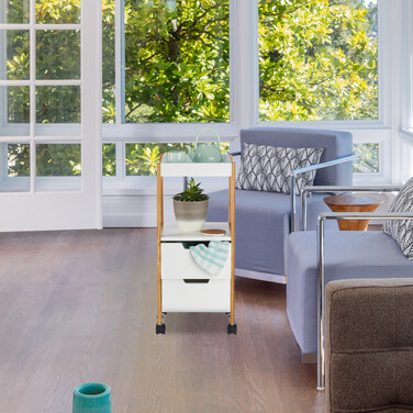 Relaxdays Rolling Cart with Drawers