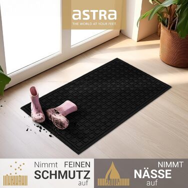 Килимок привідний Astra протибрудний та протиковзаючий для вхідної зони та балкона, стійкий до погодних умов, 40x60 см, чорний у клітинку