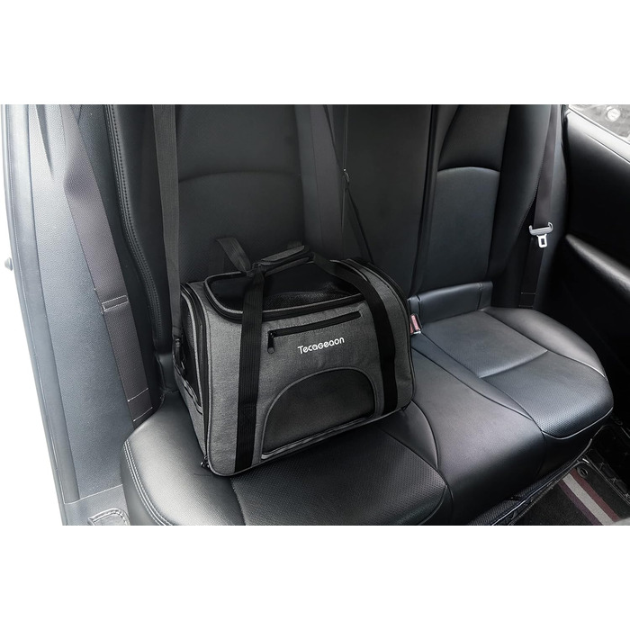 М'яка переноска для котів та собак, для маленьких собак, котів, цуценят, антистресова, схвалена авіаперевізниками, дихаюча, 5 вікон з сітки (середня, сіра)