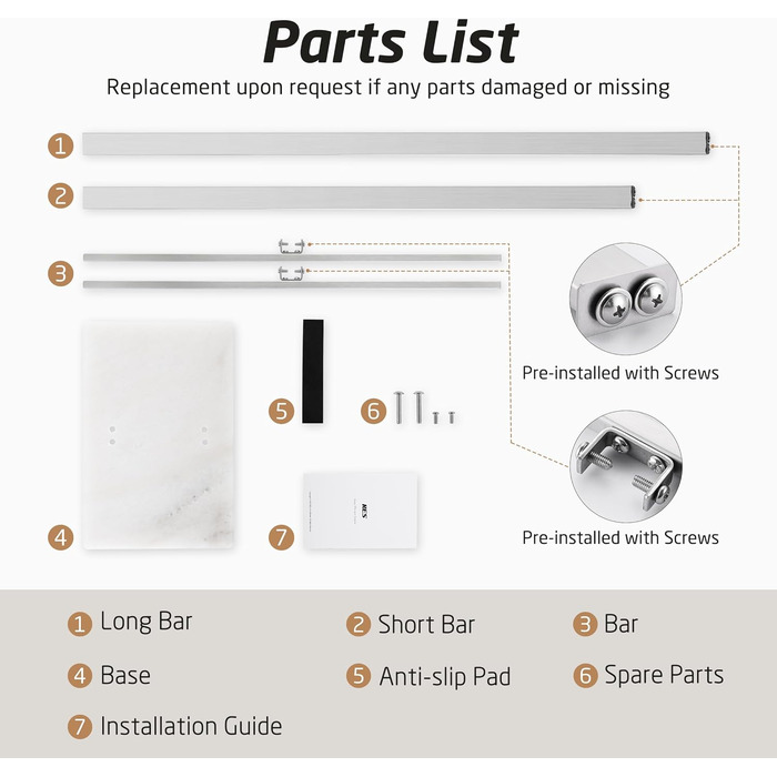 Підставка для рушників KES, стояча, з нержавіючої сталі, з мармуровою основою, 84 см, BTH217-2
