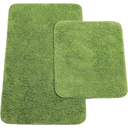 Brandsseller Green Bath Mat Set - 2 Piece Set: 50x80cm & 45x50cm