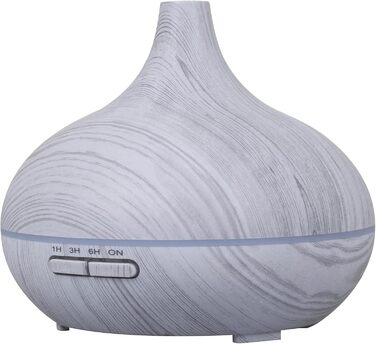 Дифузор аромату 300 мл - ультразвуковий зволожувач повітря з LED-підсвіткою 14 кольорів та таймером, ароматерапія, для ефірних олій (сірий)