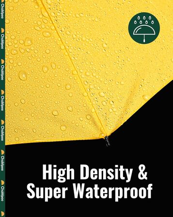 Компактний дорожній парасолька великого розміру, стійкий до сильного вітру – автоматичний кишеньковий парасолька для чоловіків та жінок, жовтий, 106 см