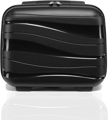 Набір валіз KONO 2 шт: велика валіза-тролі (56 см) + косметичка з поліпропілену, з 4 колесами та TSA-замком (кремовий білий)