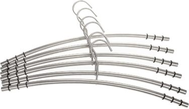 SIDCO Clothes Hangers Stainless Steel 6 x Coat Hangers Metal Hangers Hanger Set w. Anti-Slip