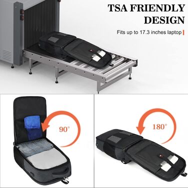 Чоловічий рюкзак NEWHEY для роботи та навчання з USB-портом, водонепроникний, великий, для ноутбука, чорний