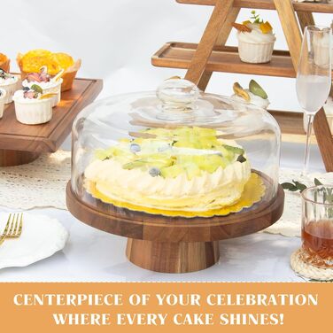 Дерев'яна тортівниця Tel Charme з кришкою, 30 см, поворотна, для випічки та декорування