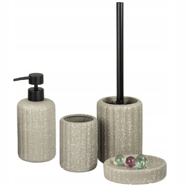 Набір аксесуарів для ванної кімнати з кераміки (глазурована каменіва маса), КОРИЧНЕВИЙ ПЛЯМКАСТИЙ