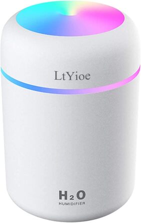 Зволожувач повітря персональний міні для авто, офісу, спальні (білий) з нічною підсвіткою та автовимкненням