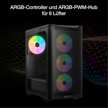 Корпус для ПК be quiet! Pure Base 501 LX (чорний) з 2 вентиляторами Pure Wings 3 140mm PWM, USB 3.2 Gen 2 Type-C, підтримкою вертикальної установки відеокарти
