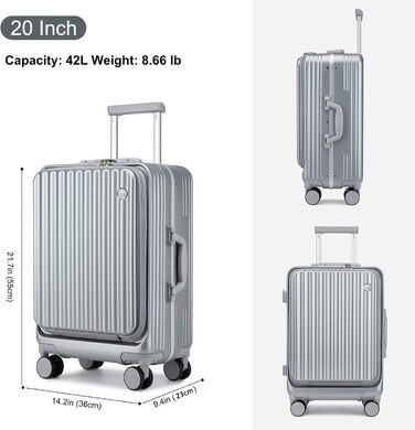 Чемодан-валіза Sea Choice 2 в 1 (55/78 см) з TSA замком та тримачем для напоїв, зелений