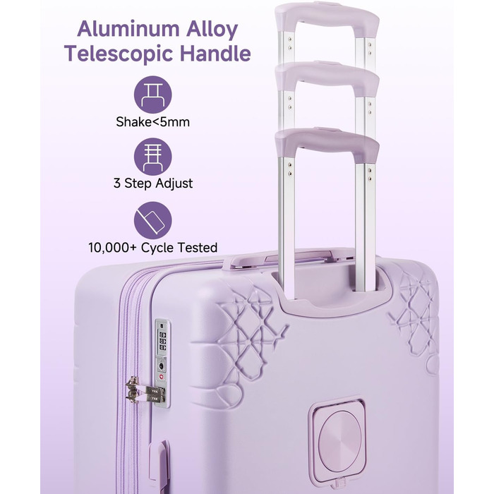 Набір валіз Sea Choice: 3 валізи з жорстким корпусом, розширювані, з TSA замком (фіолетовий)