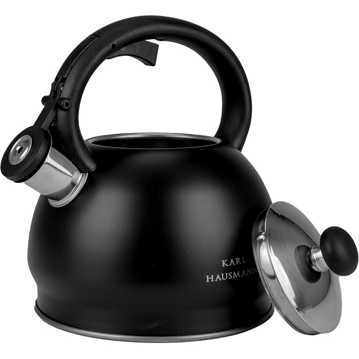 Чайник електричний KARL HAUSMANN Induktion 1.8L чорний з авто-свистком - нержавіюча сталь для всіх плит