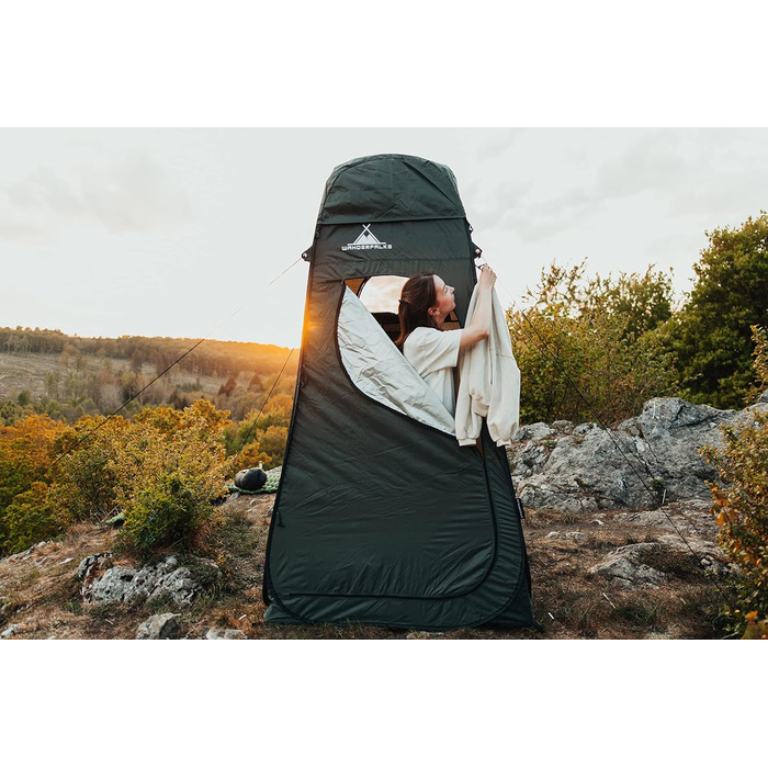 Wanderfalke XL Pop-Up Tent - Changing Tent, Shower Tent - 120x120x210cm for Outdoor, Camping, Fishing, Beach - Includes Carry Bag (Pine Green)