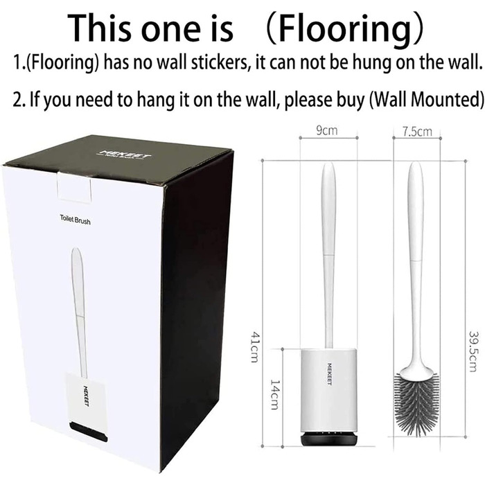 Набір для туалету: щітка для унітазу з тримачем, силіконова, довга ручка, швидковисихаючий, для ванної кімнати/гостьового WC