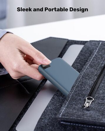 Power Bank SOARAISE 27000mAh з LED-дисплеєм: зарядний акумулятор для телефону та планшета (блакитний)