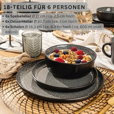 Набір керамічного посуду SÄNGER Sydney, 17 предметів, на 6 осіб