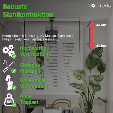 Настінний кріплення для телевізора Conecto, 13-27 дюймів, поворотний, нахильний, регульований, VESA 200x200