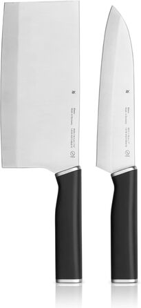 Набір ножів WMF Kineo з підставкою, 6 предметів, Made in Germany, бамбукова підставка, високопродуктивне заточування, спеціальна сталь для лез (Азіатський набір ножів 2 шт.)