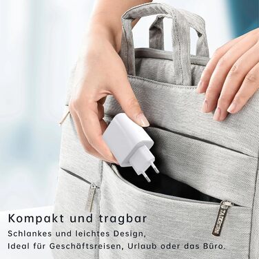 Зарядний пристрій USB-C 65W 3-порти, мережевий адаптер PD для MacBook Pro/Air, iPhone 16/15/14/13, iPad, Samsung S24, Pixel (Білий)