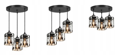 Підвісна лампа Luxolar Light Factory: скло та алюміній, 3 точки освітлення, цоколь E27