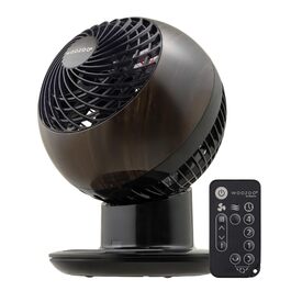 Вентилятор Iris Ohyama Woozoo 30 м², чорне дерево, 5 швидкостей, з пультом, осцилюючий, тихий, настільний, портативний