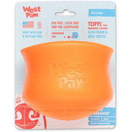 WEST PAW Zogoflex Toppl Treat Dispenser Dog Toy Puzzle - Interactive Chew Toy for Dogs - Dog Toy for Moderate Chewers, Fetch, Catch - Holds Dry Food, Treats, XL