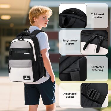 Шкільний рюкзак для підлітків, хлопчиків, 2025. Водовідштовхуючий рюкзак для старшої школи, гімназії. Підходить для ноутбука 15.6