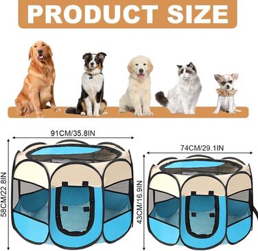 Портативний вольєр для цуценят, вольєр для собак, клітка для котів, вольєр для кроликів (сірий, S, 8). Сірий, 8, S