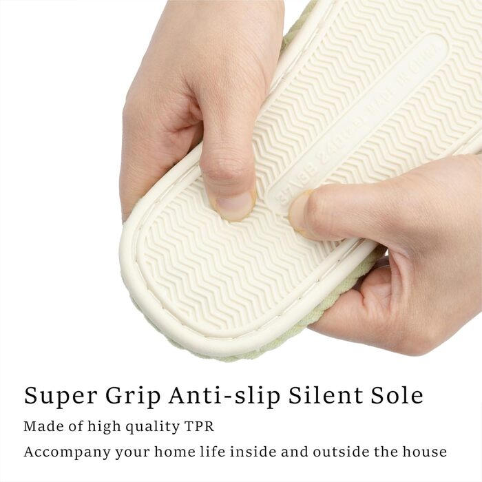 Домашні тапочки Chantomoo для жінок з меморі-піною, для дому, спальні, ванної кімнати, відкриті пальці, шнуровий велюр, неслизькі, зручні (37/38 EU, Зелений)