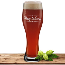 Склянка для пива з іменем або текстом, склянка для пшеничного пива 0,5л з гравіюванням, індивідуальний подарунок, персоналізована склянка для пива (оздоблення 03)