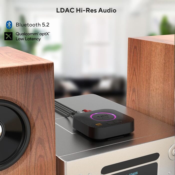 1Mii B06 Plus Bluetooth HiFi приймач: бездротовий аудіоадаптер з aptX HD/Adaptive, Bluetooth 5.3 для стереосистеми та смартфонів