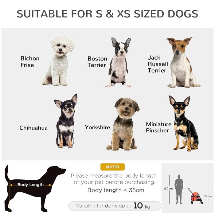 Візок для собак та дітей PawHut, сірий та чорний, з регульованим дахом, кишеню та 2 повідки, 82x47x97 см