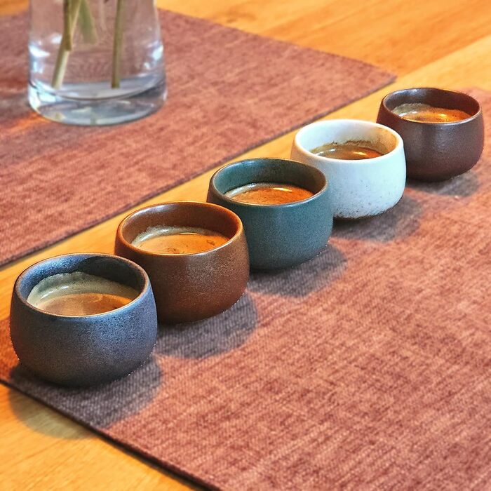 Набір кавових чашок для капучино, лате макіато, 4 шт, 80 мл, порцеляна, ручна робота, без ручки, для посудомийної машини