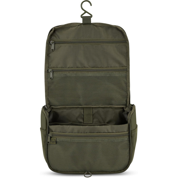 Чоловіча та жіноча косметичка Johnny Urban Kulturtasche Logan чорного кольору - велика, для подорожей, з прозорим кишеньком для рідин (Olive)