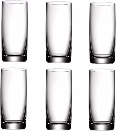 WMF Easy Long Drink Glasses Set, 6-Piece, 350ml Cocktail Glasses, Crystal Glass, Dishwasher Safe, Shatterproof
