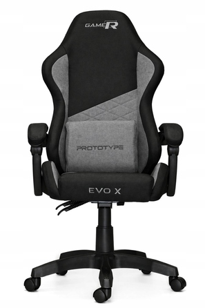 Ігрове крісло Prototype EVO, тканина, чорно-сіре