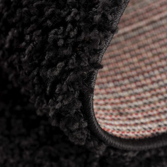 Килимок для вітальні Impression - Екологічний сертифікований килим, однотонний - 80x150 см (Чорний, діаметр 200 см)