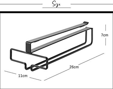 Тримач для келихів YAMAZAKI 2463 під полицю, чорний, сталь, 11x26x7 см
