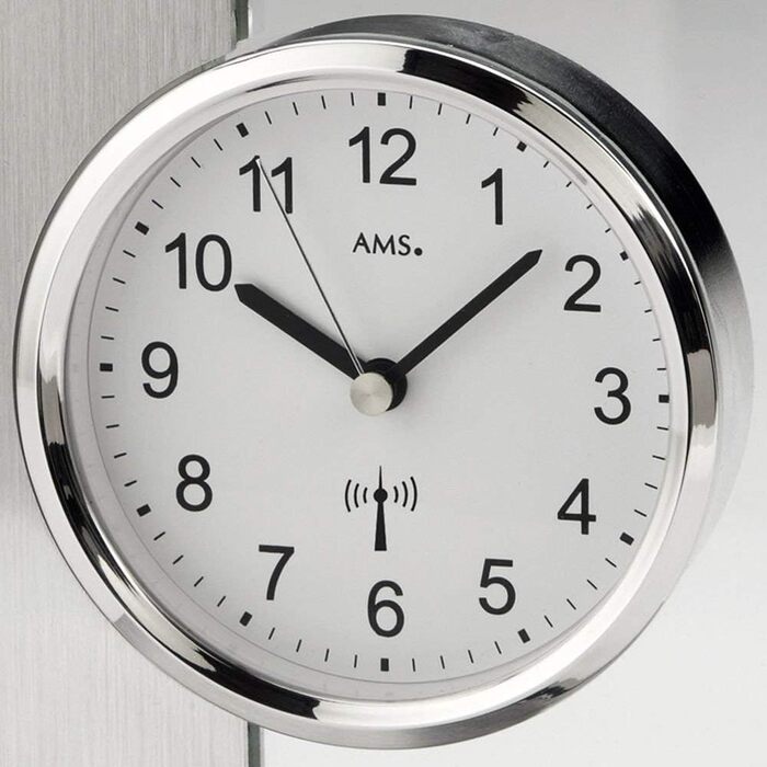 AMS 5141 Table Clock Table Clocks (33 x 27 x 15 cm, Silver)