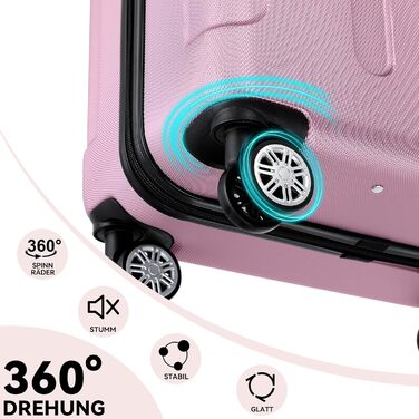 Набір валіз Beibye 2045 з трьох валіз на колесах, з жорстким корпусом, 20 кольорів (темно-зелений, принцесса-рожевий)