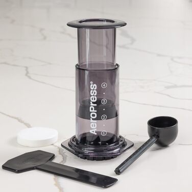 Кавоварка AeroPress Clear 3-в-1: прес, еспресо, френч-прес, портативна, чорна, для подорожей і кемпінгу, без гіркоти