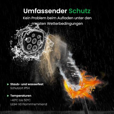 Кабель зарядки GONEO Typ 2 (11кВт, 16А) 8м для електромобілів (Tesla, BMW, VW, Audi), IP54, водонепроникний, з TPU, у комплекті сумка