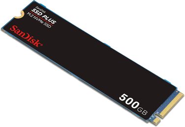 SSD SanDisk Plus 500GB NVMe PCIe Gen 4.0 - внутрішній накопичувач, до 5150 МБ/с, nCache, гарантія 5 років