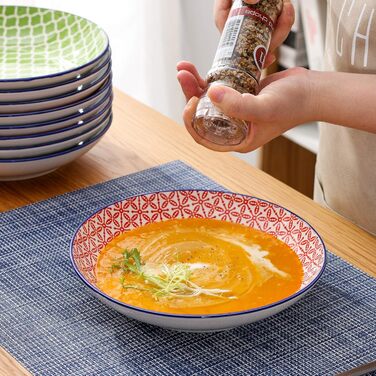 Набір тарілок Vancasso Maracon (12 шт.) - супові та глибокі, порцеляна, Ø 21.5 см, 600 мл