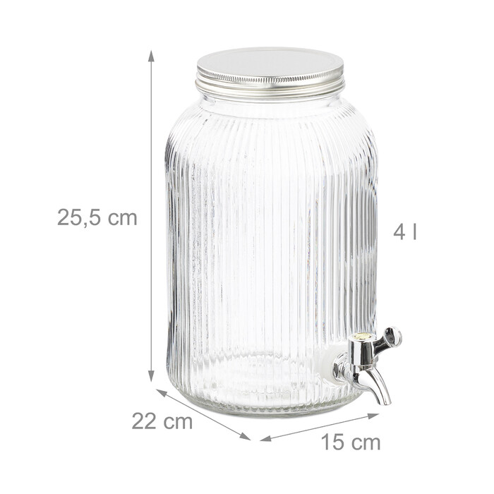 Relaxdays Drink Dispenser, Ribbed Design