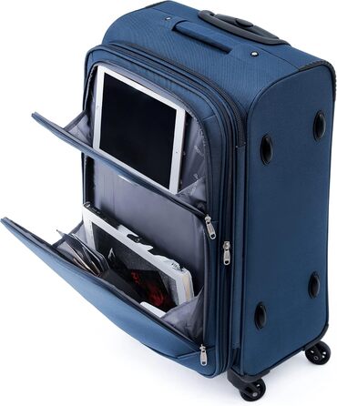 Чемодан тканинний BEIBYE, чорний, XL (74 см) з кодовим замком та додатковою кишенею