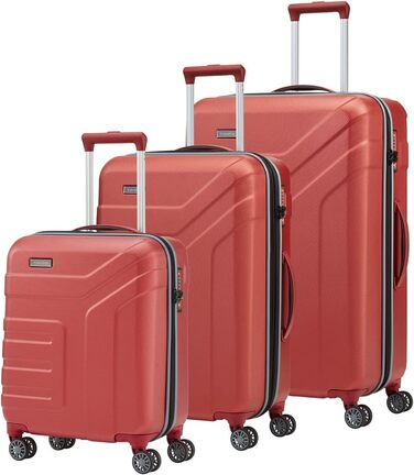 Жорсткий валізний тревеліт на 4 колесах з TSA-замком, 55 см, 40 л, IATA, серія VECTOR, кораловий колір