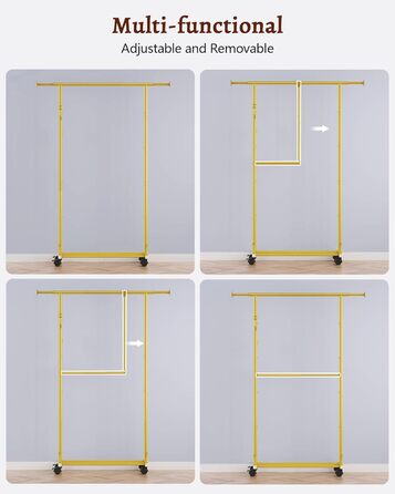 Кледистанд FAVOOOSTY на колесах: мобільний, металевий, регульований, чорно-білий (золотий), 89.50×39.00×161.20 см