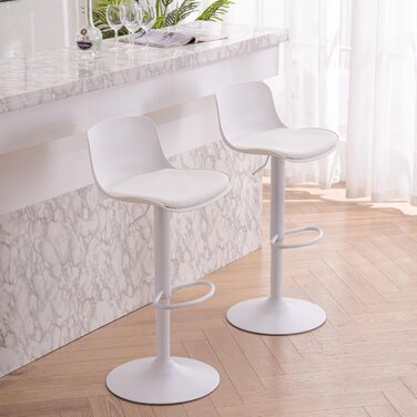 YOUNIKE Adjustable Bar Stools 2-Pack - Faux Leather Kitchen Bar Chairs with Backrest - Counter Height Stools for Bar & Kitchen